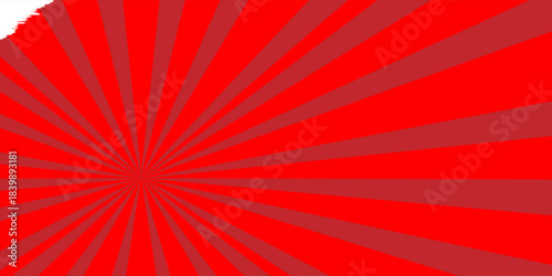 Background red retro rays, sun rays. red-red. Vintage background, boom, comic book, circus template. Cartoon pop art template. Vector illustration