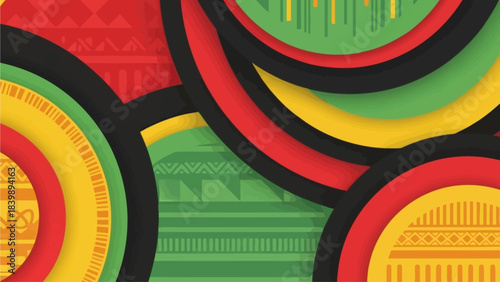 Kwanzaa Unity Circles Abstract Background