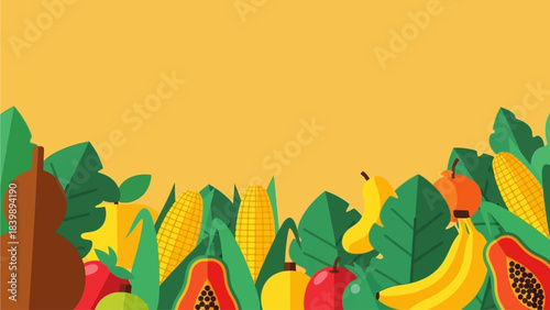 Kwanzaa Harvest Abundance Border Background