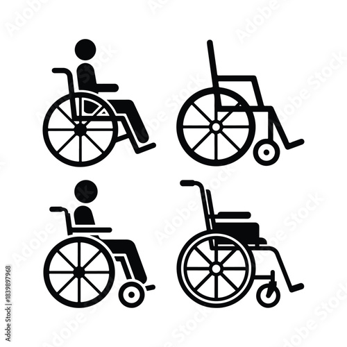 Wheelchair silhouette set mobility accessibility