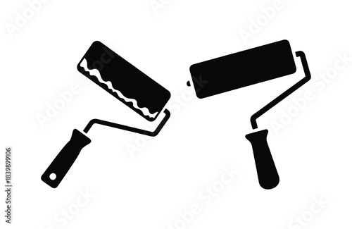 Paint roller silhouette set decorating tool