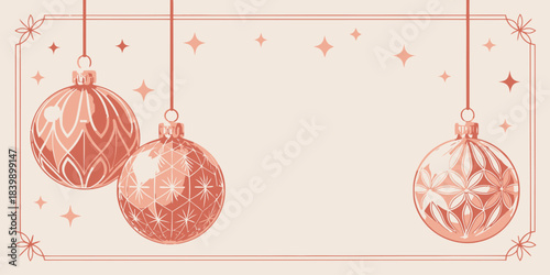 Christmas Gradient rose gold holiday vector featuring shimmering stars and elegant abstract elements, a sophisticated design.