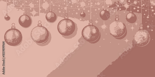 Christmas Gradient rose gold holiday vector featuring shimmering stars and elegant abstract elements, a sophisticated design.