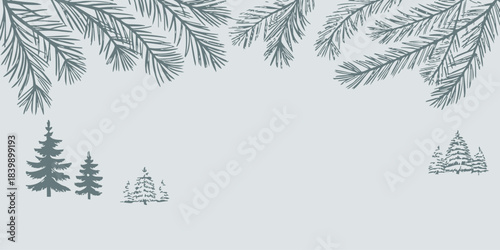 Christmas Light snowy gray vector background with minimalist snowflakes, a subtle and elegant winter backdrop.