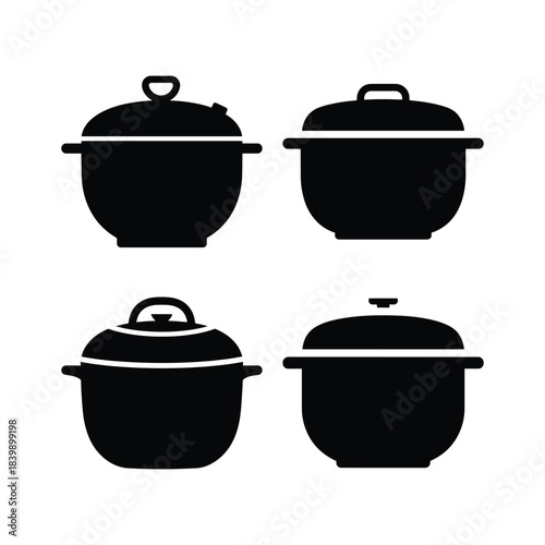 Rice cooker silhouette set kitchen appliance