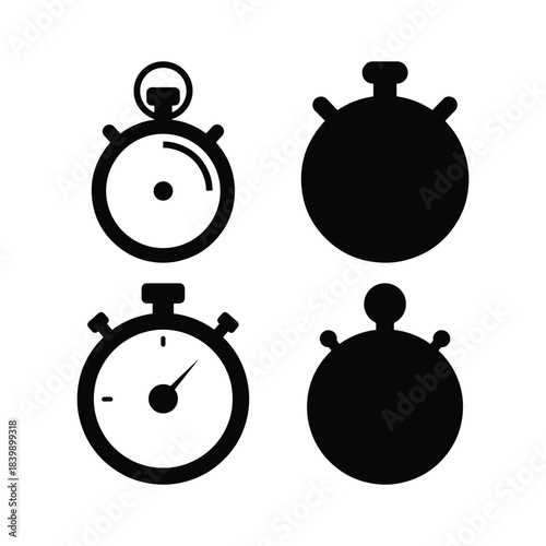Stopwatch silhouette set time measurement tool