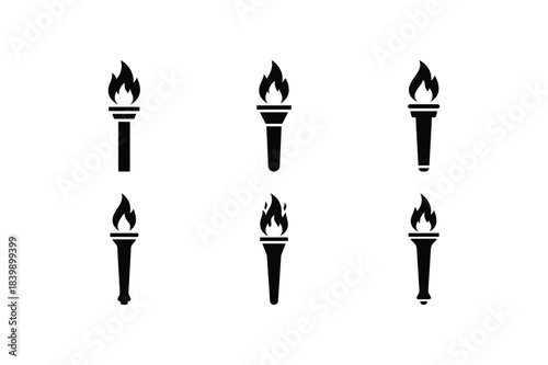 Torch silhouette set fire light source