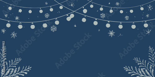 Christmas Navy blue holiday background with glowing lights and subtle festive elements, elegant celebration