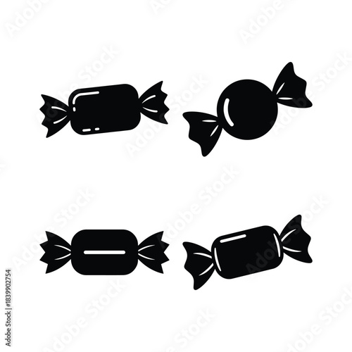 Candy silhouette bundle sweet wrapper shape