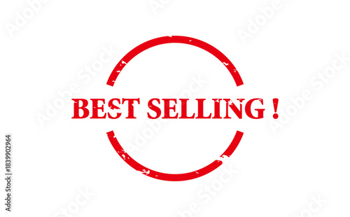 BEST SELLING ! - BEST SELLING ! text written on Red Rubber Stamp 
