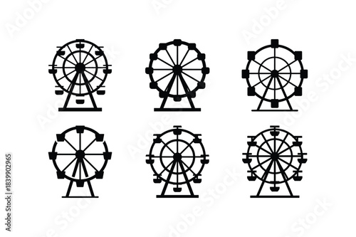 Ferris wheel silhouette bundle amusement park