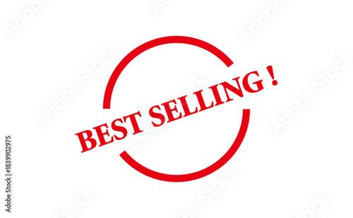BEST SELLING ! - BEST SELLING ! text written on Red Rubber Stamp 
