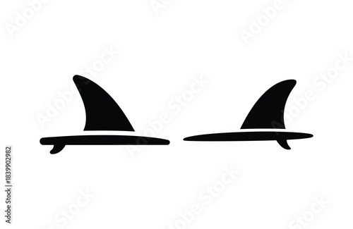 Fish fin silhouette set aquatic anatomy