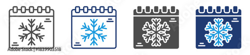 winter icon set with multiple style