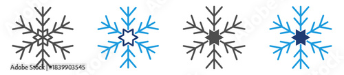 snow icon set with multiple style