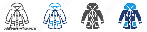 coat icon set with multiple style