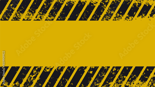 Grunge texture in black and yellow hazard style. Abstract warning background for poster, banner, sign, industrial design, and safety themed graphics. eps