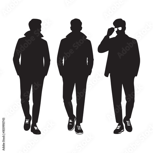 Modern Men's Fashion Silhouette Vector Set