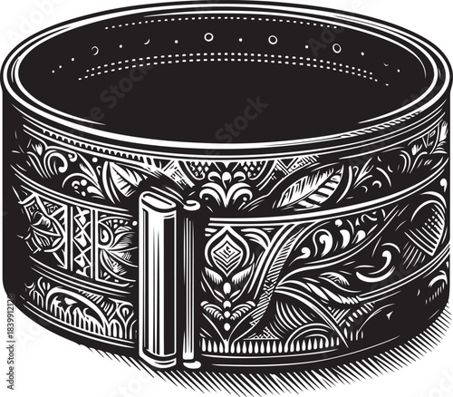 black and white ceramic pot