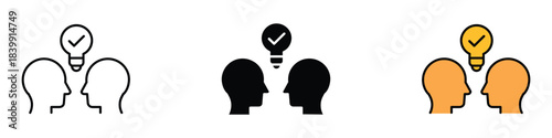 Advice icon vector. idea sharing, collaboration, and successful solutions symbol. vector illustration.