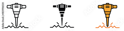 Jackhammer icon vector. demolition and heavy construction work symbol. vector illustration.