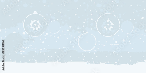 Abstract blue background with circular designs and scattered light spots