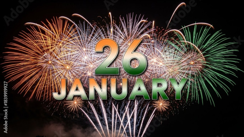 Indian Republic Day Fireworks: A vibrant display of fireworks illuminates the night sky, celebrating Republic Day with a burst of color and national pride.