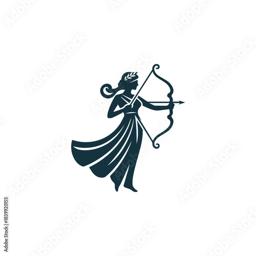 Artemis Archer Olympian Goddess Logo