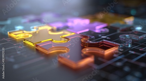 Puzzle pieces interlocking abstract concept