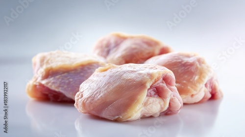 Raw chicken thighs on transparent background