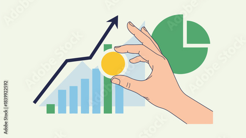 Financial Growth and Investment Strategy with Data Analysis and Pie Chart