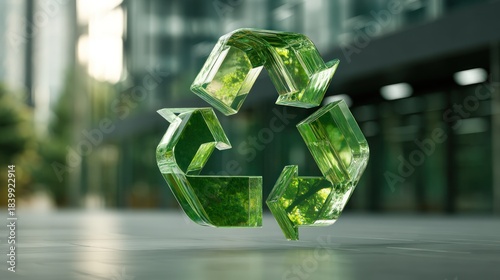 Recycle symbol with transparent background