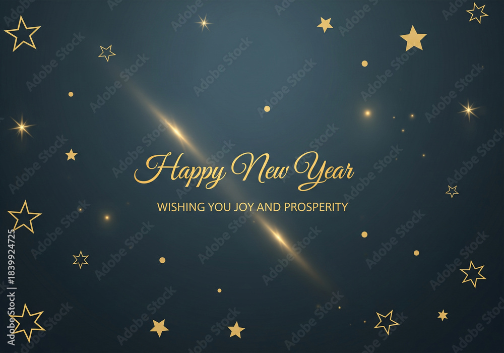 Fototapeta premium Premium Golden Happy New Year 2026 Celebration Background & Greeting Card Design