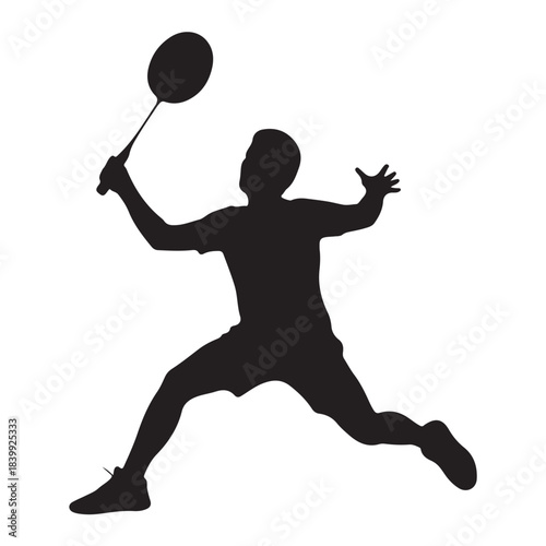 Badminton Player icon vector silhouette