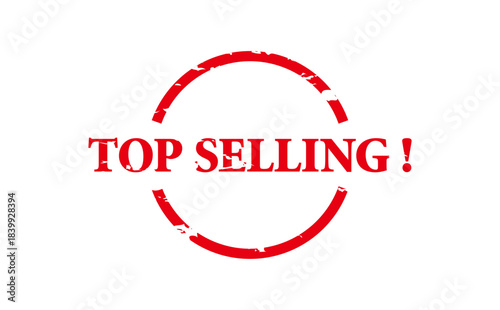 TOP SELLING ! - TOP SELLING ! text written on Red Rubber Stamp 
