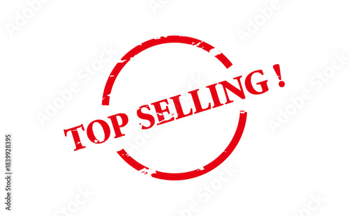 TOP SELLING ! - TOP SELLING ! text written on Red Rubber Stamp 
