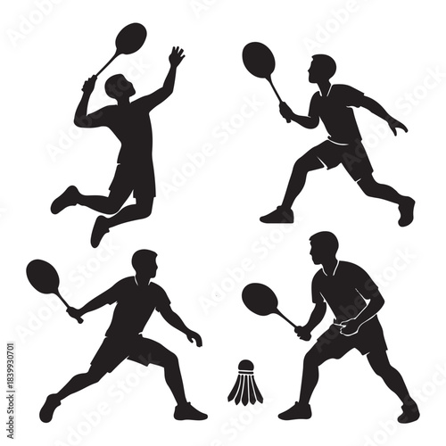 Badminton Player icon vector silhouette
