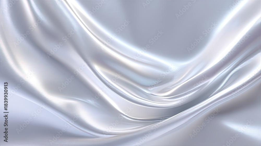 Fototapeta premium Smooth and Shiny White Satin Fabric with Elegant Drapery and Soft Texture Captured in Natural Light for Fashion and Design Backgrounds