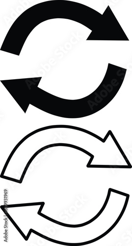 Two curved arrows depict repetition and cyclical processes within a design, transparent background
