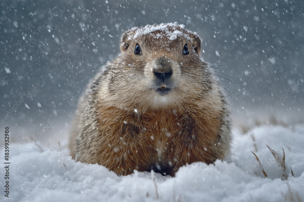 Obraz premium Groundhog Snow