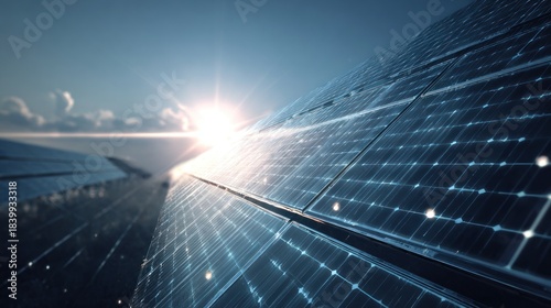 Solar panels generating renewable energy