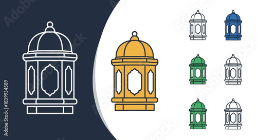 Islamic lantern icons for Ramadan and Eid celebrations