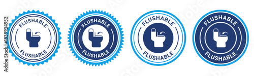 Flushable badge icons for toilet certification