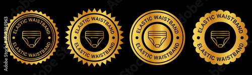 Premium Elastic Waistband Gold Seal Badges