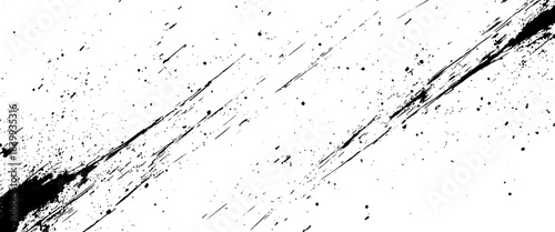 Vector brush grunge texture rough black scratches grunge distressed background.	