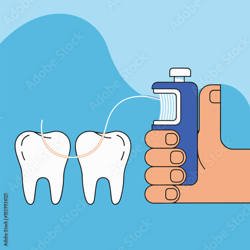 Hand Holding Dental Flosser for Interdental Cleaning and Optimal Oral Hygiene