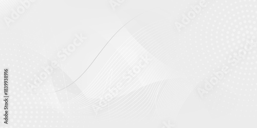 Elegant abstract background with soft white and gray flowing waves, featuring subtle geometric textures for a modern aesthetic eps 10
