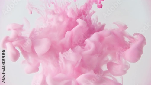 Pink Ink Cloud Explosion Abstract Background.