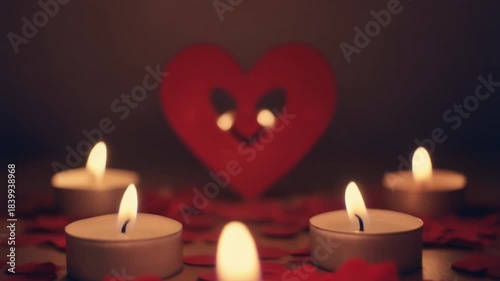 Romantic Heart Shape Candlelight Ambiance for Love and Celebration.