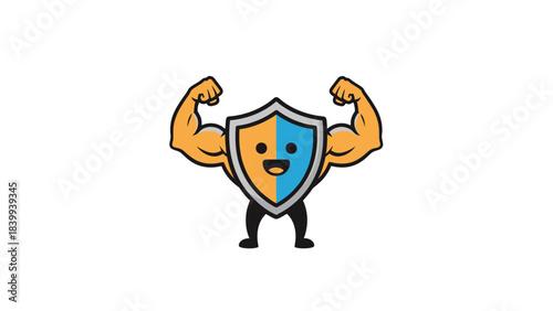 Cute cartoon vector illustration of a fun fish character jumping